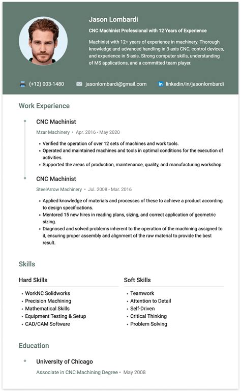 cnc machine operator job description for resume|free cnc machinist resume samples.